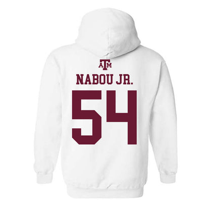 Texas A&M - NCAA Football : Mark Nabou Jr. - White Out 2026 Hooded Sweatshirt-1