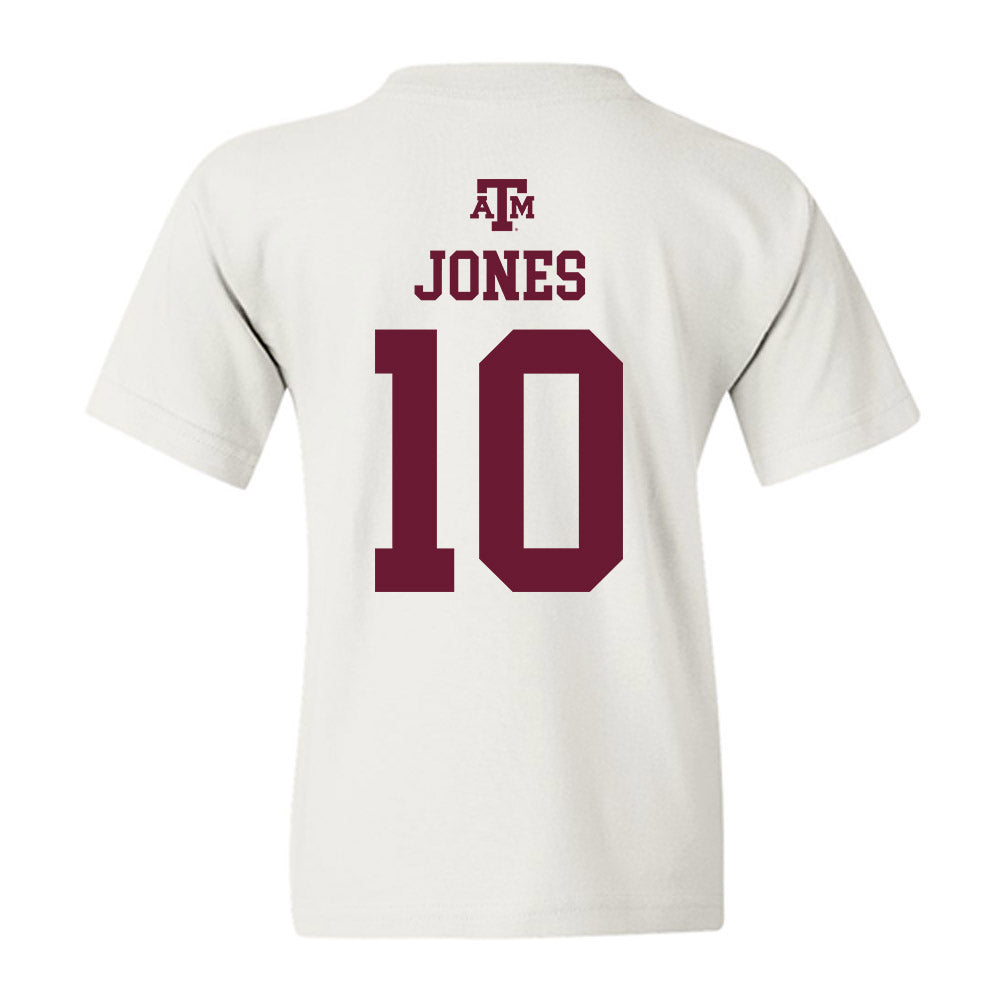 Texas A&M - NCAA Football : Marco Jones - White Out 2026 Youth T-Shirt-1