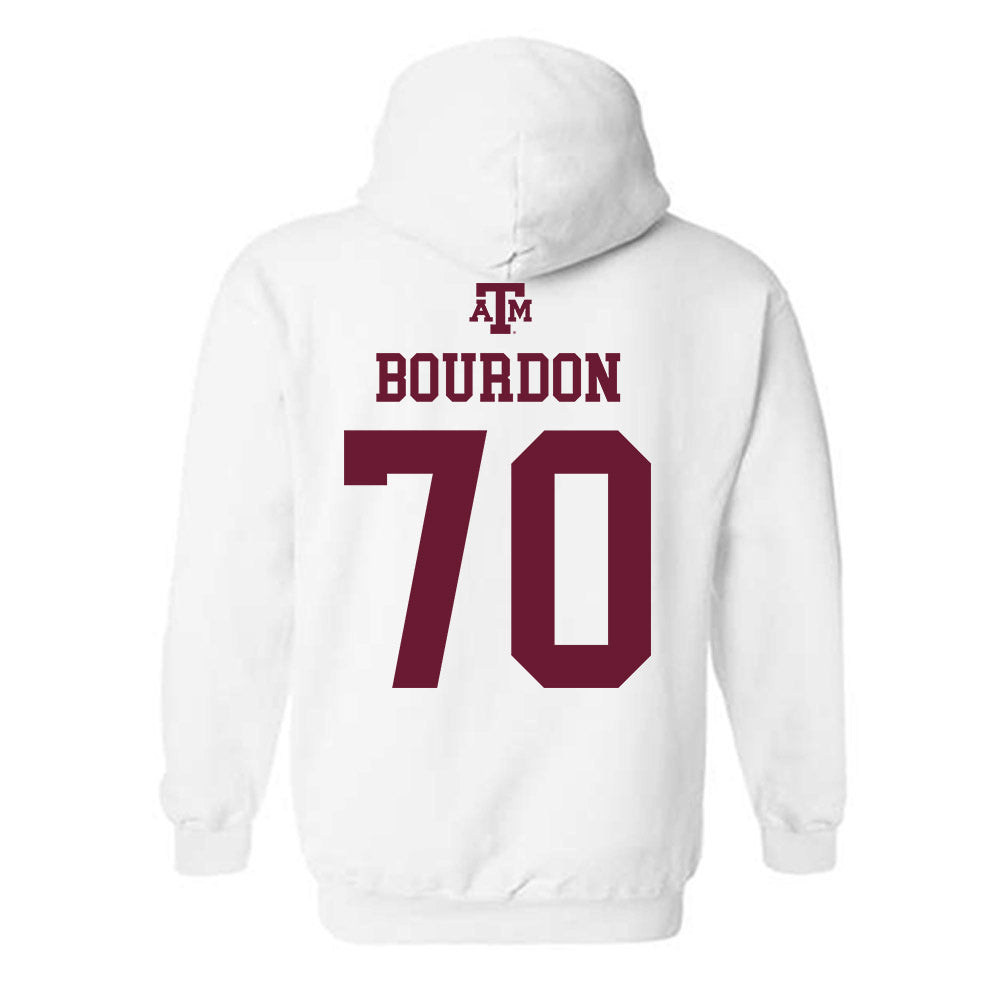Texas A&M - NCAA Football : Robert Bourdon - White Out 2026 Hooded Sweatshirt-1