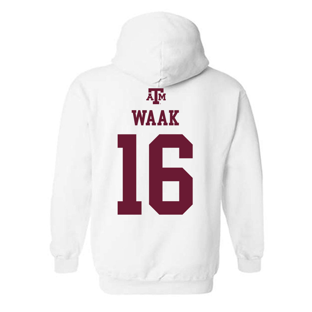 Texas A&M - NCAA Women's Volleyball : Maddie Waak - White Out 2026 Hooded Sweatshirt-1