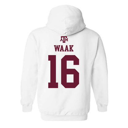 Texas A&M - NCAA Women's Volleyball : Maddie Waak - White Out 2026 Hooded Sweatshirt-1