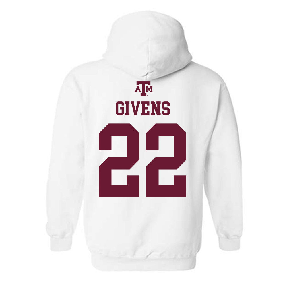Texas A&M - NCAA Football : Tristian Givens - White Out 2026 Hooded Sweatshirt-1