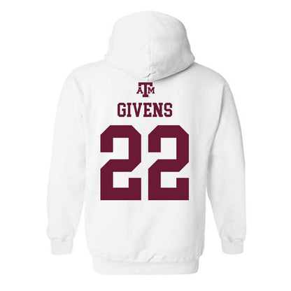Texas A&M - NCAA Football : Tristian Givens - White Out 2026 Hooded Sweatshirt-1