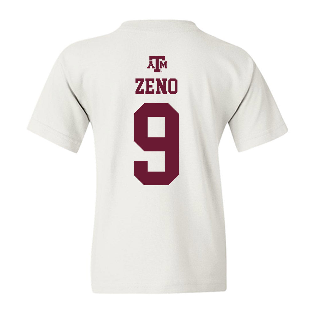 Texas A&M - NCAA Football : Jacob Zeno - White Out 2026 Youth T-Shirt-1