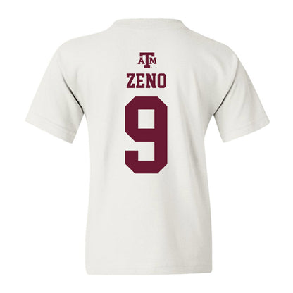 Texas A&M - NCAA Football : Jacob Zeno - White Out 2026 Youth T-Shirt-1