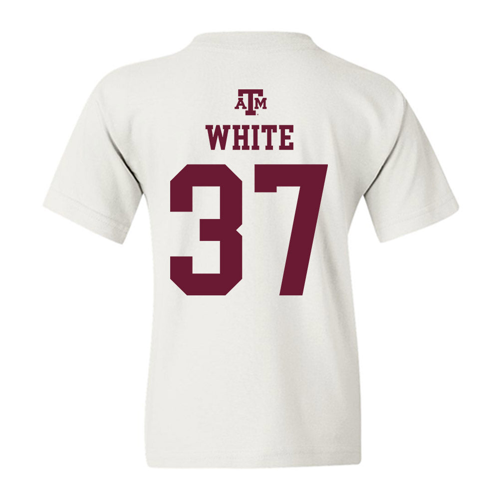 Texas A&M - NCAA Football : Tyler White - White Out 2026 Youth T-Shirt-1