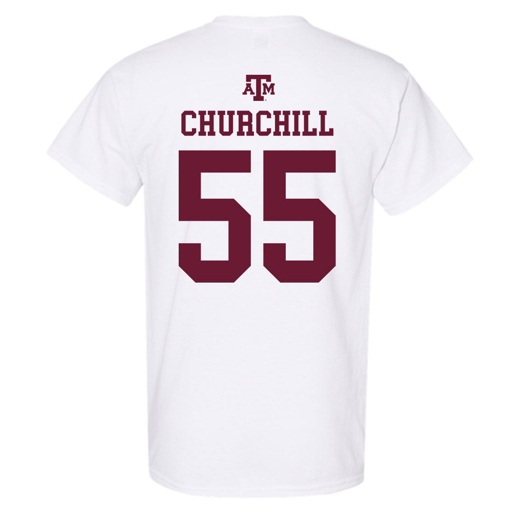 Texas A&M - NCAA Women's Soccer : Ireland Churchill - White Out 2026 T-Shirt-1