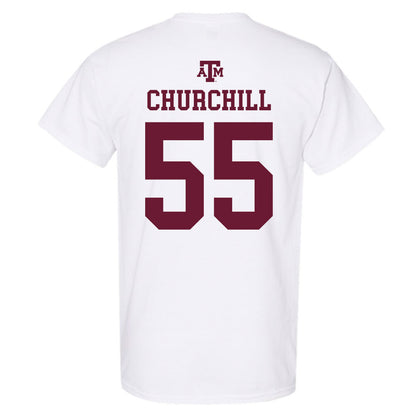 Texas A&M - NCAA Women's Soccer : Ireland Churchill - White Out 2026 T-Shirt-1
