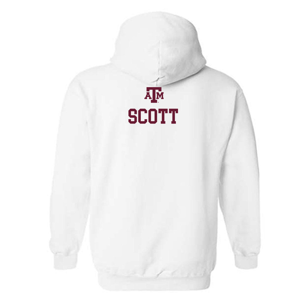 Texas A&M - NCAA Men's Track & Field : Jaqualon Scott - White Out 2026 Hooded Sweatshirt-1