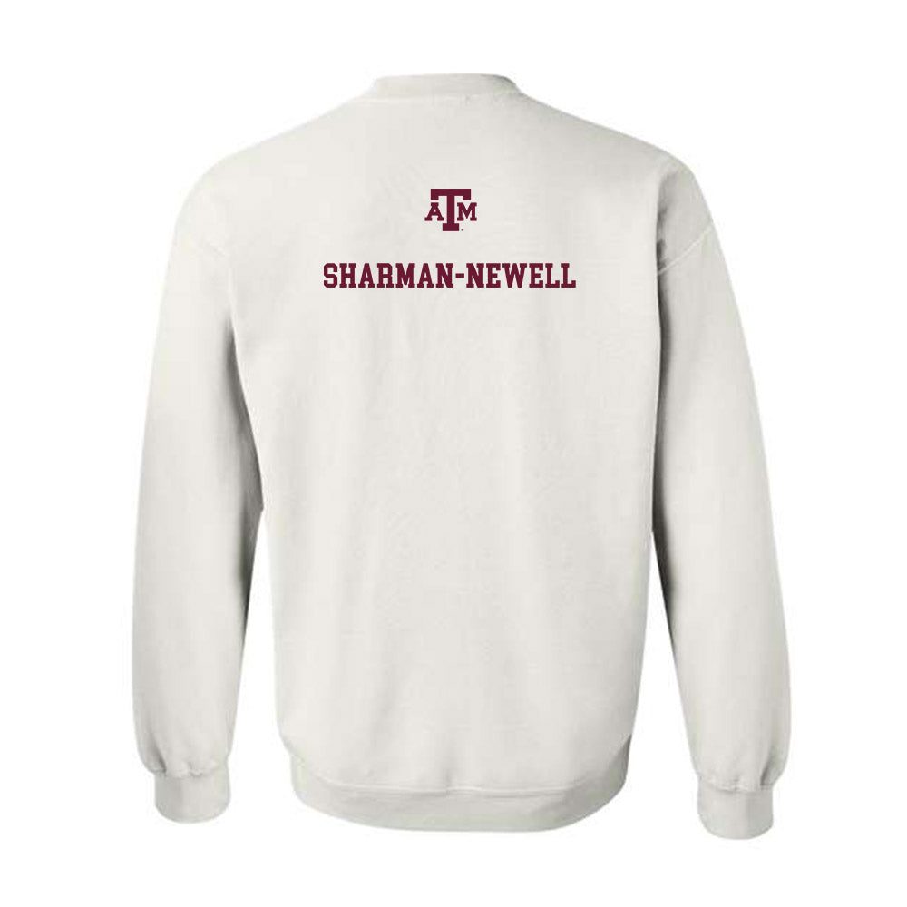 Texas A&M - NCAA Men's Track & Field : Reece Sharman-Newell - White Out 2026 Crewneck Sweatshirt-1