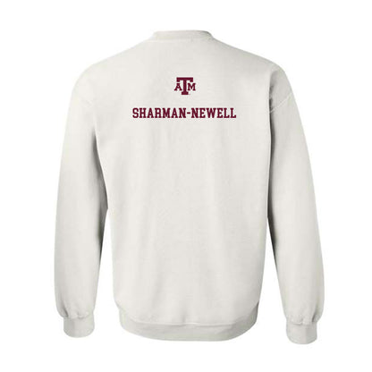 Texas A&M - NCAA Men's Track & Field : Reece Sharman-Newell - White Out 2026 Crewneck Sweatshirt-1
