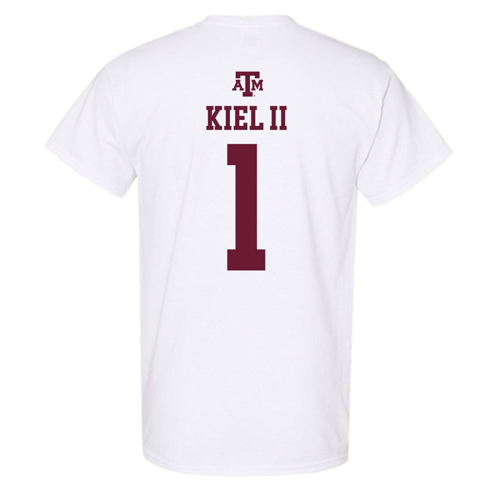 Texas A&M - NCAA Baseball : Terrence Kiel II - White Out 2026 T-Shirt-1