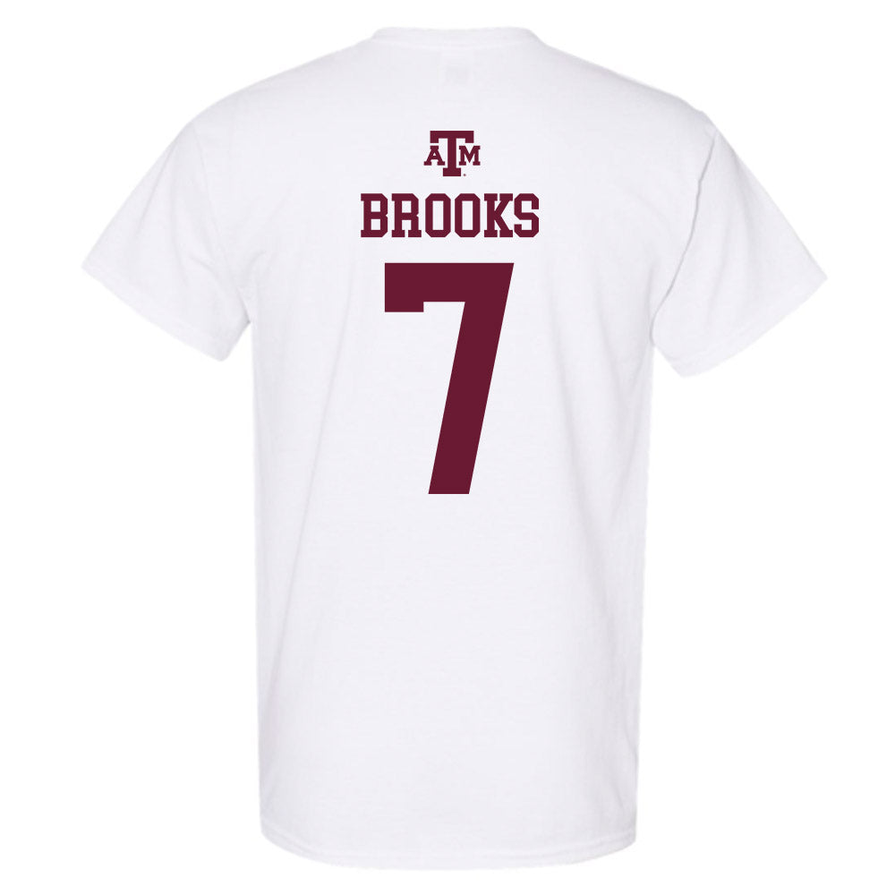 Texas A&M - NCAA Football : Dalton Brooks - White Out 2026 T-Shirt-1