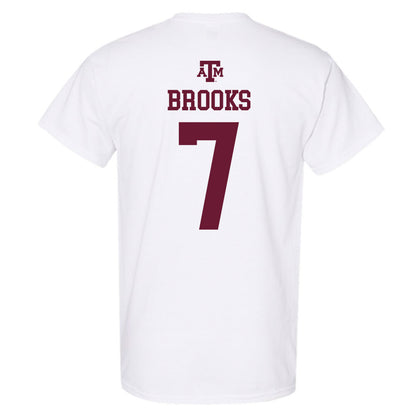 Texas A&M - NCAA Football : Dalton Brooks - White Out 2026 T-Shirt-1