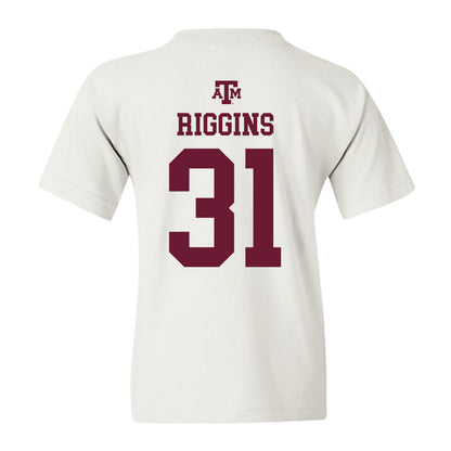 Texas A&M - NCAA Football : Kelvion Riggins - White Out 2026 Youth T-Shirt-1