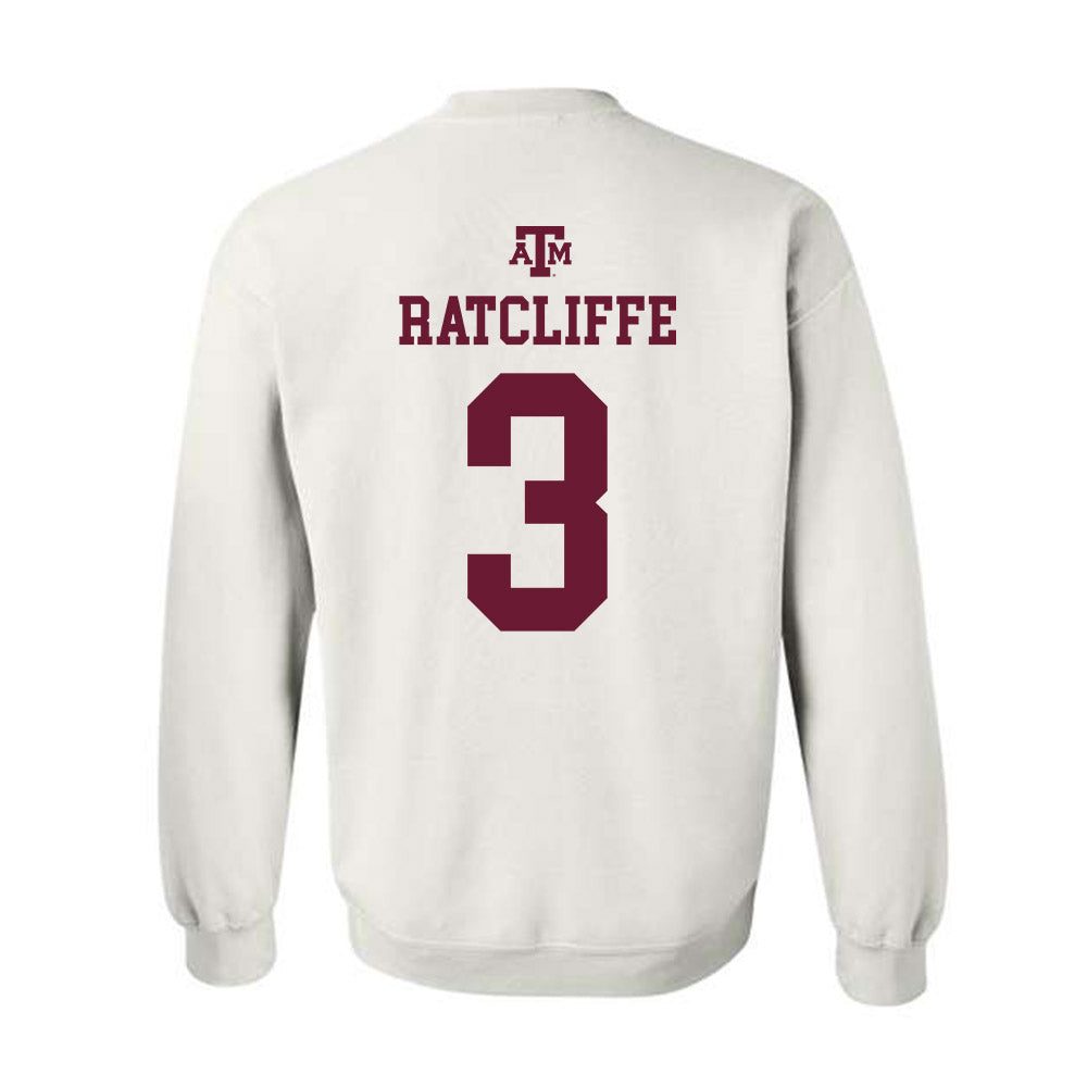 Texas A&M - NCAA Football : Marcus Ratcliffe - White Out 2026 Crewneck Sweatshirt-1