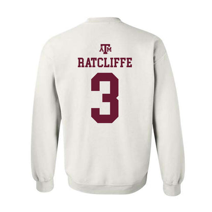 Texas A&M - NCAA Football : Marcus Ratcliffe - White Out 2026 Crewneck Sweatshirt-1