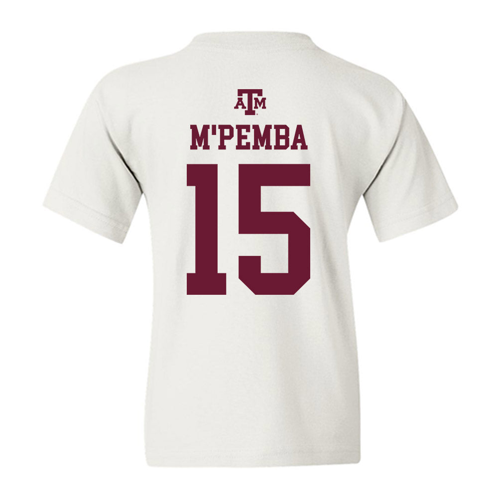 Texas A&M - NCAA Football : Sam M'Pemba - White Out 2026 Youth T-Shirt-1