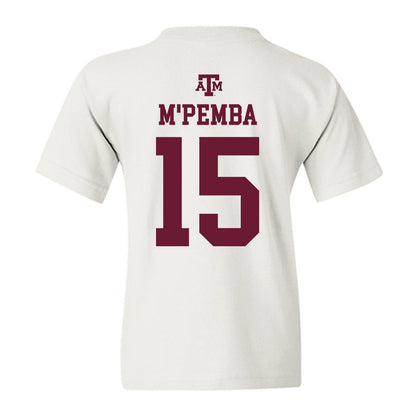 Texas A&M - NCAA Football : Sam M'Pemba - White Out 2026 Youth T-Shirt-1
