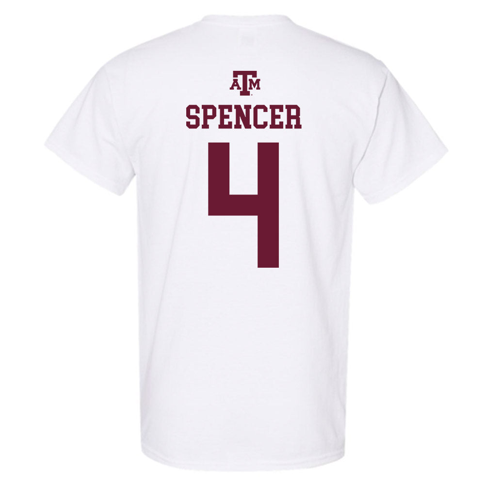 Texas A&M - NCAA Women's Basketball : Chaney Spencer - White Out 2026 T-Shirt-1