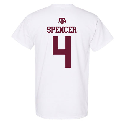 Texas A&M - NCAA Women's Basketball : Chaney Spencer - White Out 2026 T-Shirt-1