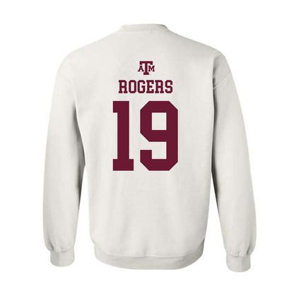 Texas A&M - NCAA Football : Bravion Rogers - White Out 2026 Crewneck Sweatshirt-1