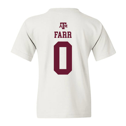 Texas A&M - NCAA Baseball : Sawyer Farr - White Out 2026 Youth T-Shirt-1