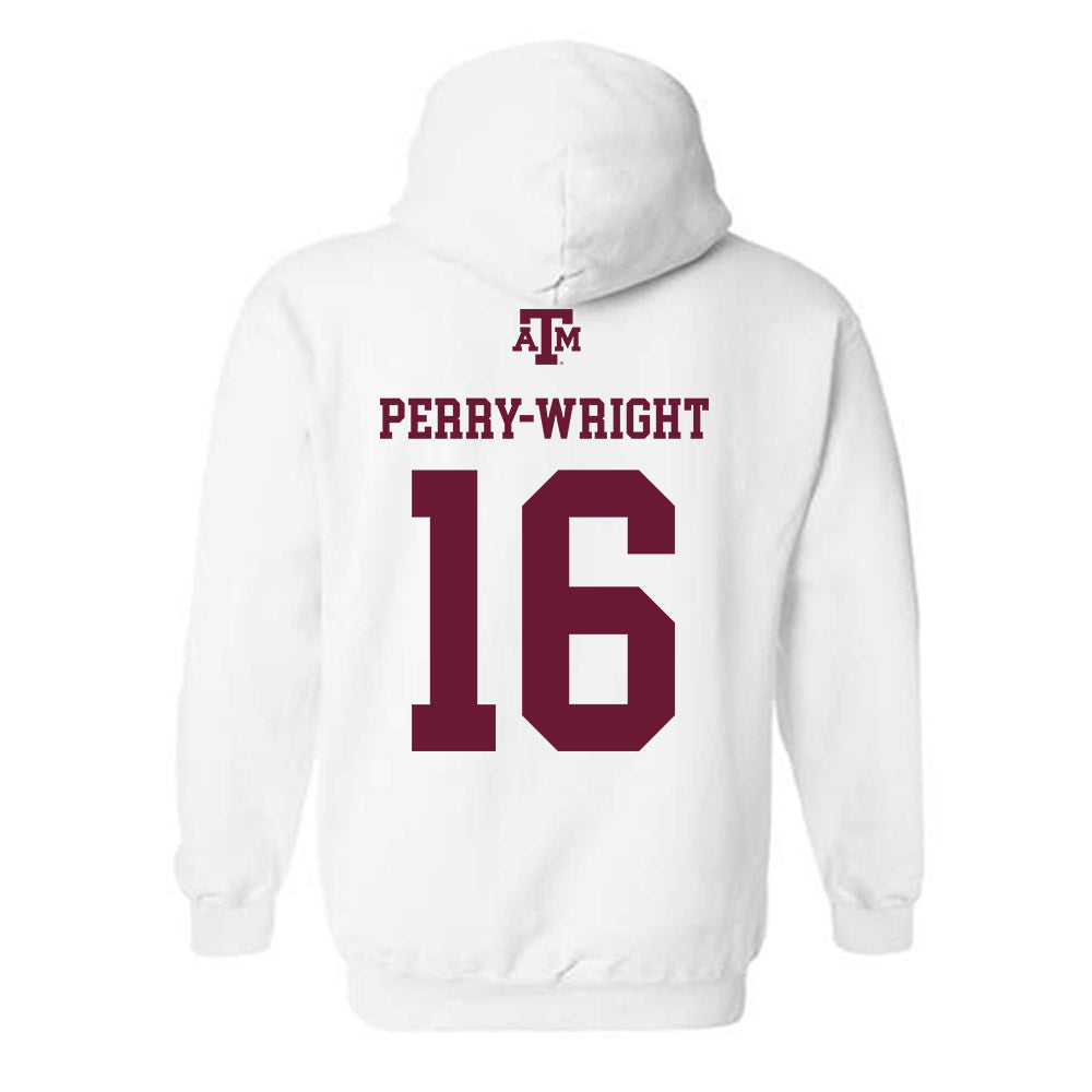 Texas A&M - NCAA Football : Bryce Perry-Wright - White Out 2026 Hooded Sweatshirt-1
