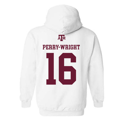 Texas A&M - NCAA Football : Bryce Perry-Wright - White Out 2026 Hooded Sweatshirt-1