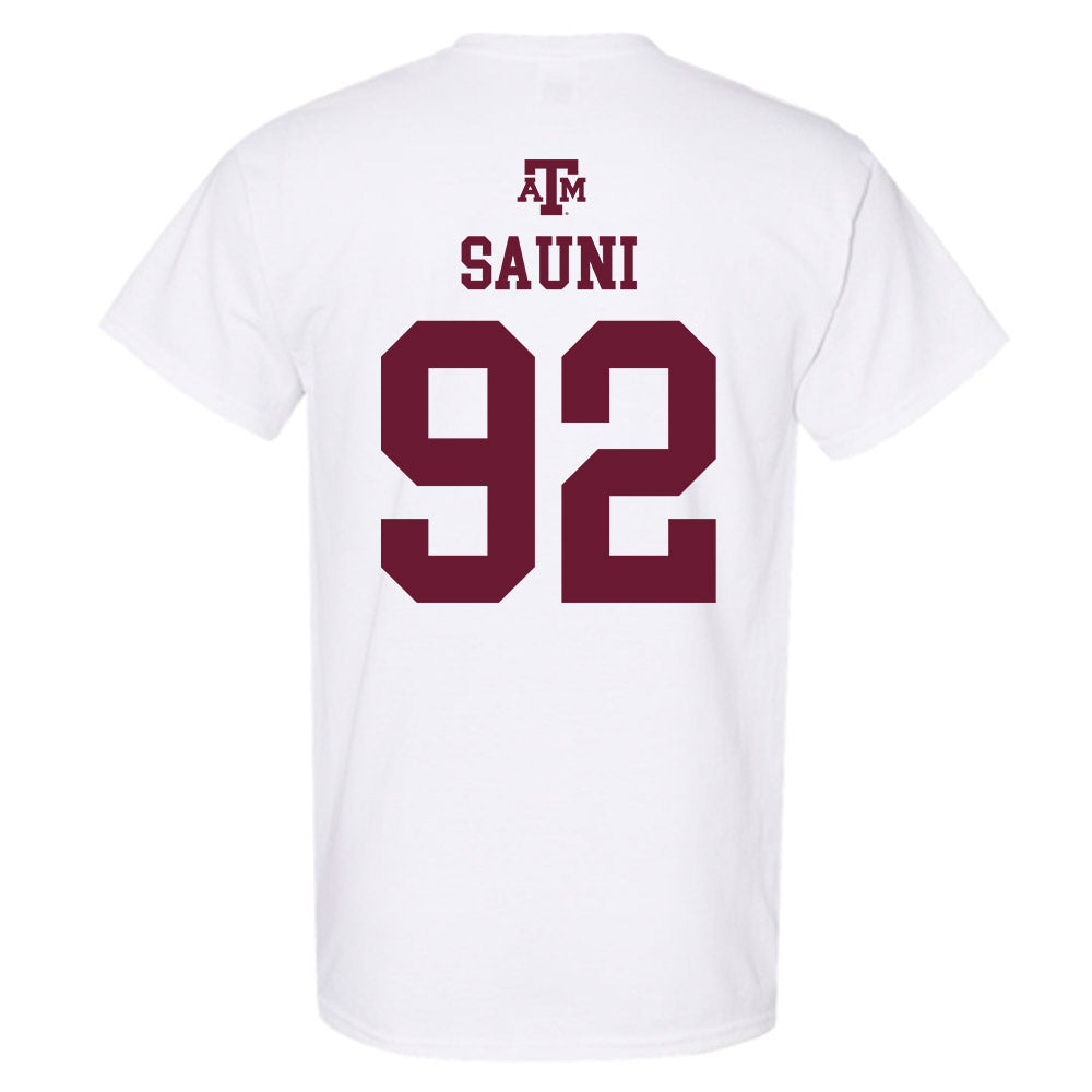 Texas A&M - NCAA Softball : Madison Sauni - White Out 2026 T-Shirt-1