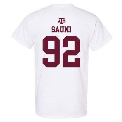 Texas A&M - NCAA Softball : Madison Sauni - White Out 2026 T-Shirt-1