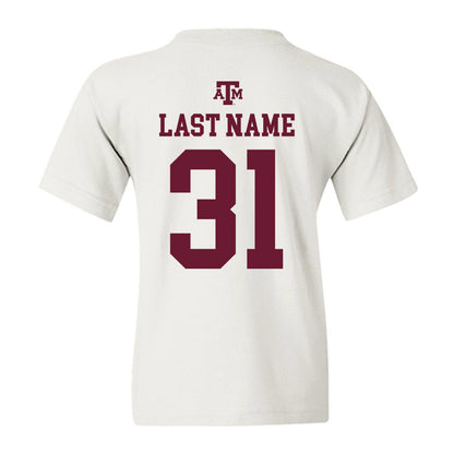 Texas A&M - NCAA Football : Kelvion Riggins - White Out 2026 Youth T-Shirt-1