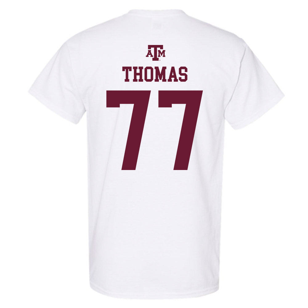 Texas A&M - NCAA Football : Tyler Thomas - White Out 2026 T-Shirt-1