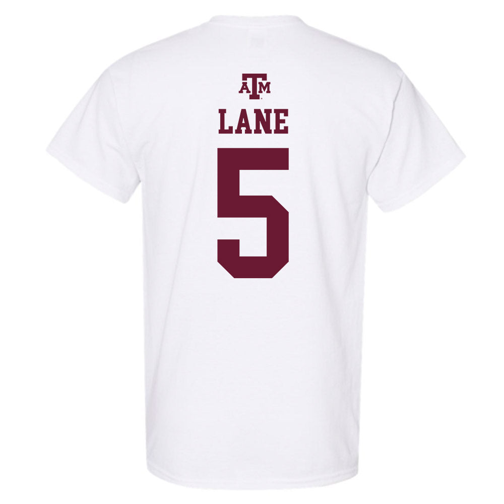 Texas A&M - NCAA Men's Basketball : Jacari Lane - White Out 2026 T-Shirt-1
