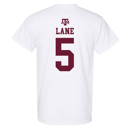 Texas A&M - NCAA Men's Basketball : Jacari Lane - White Out 2026 T-Shirt-1
