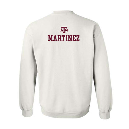 Texas A&M - NCAA Women's Tennis : Violeta Martinez - White Out 2026 Crewneck Sweatshirt-1