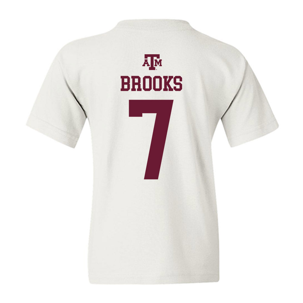 Texas A&M - NCAA Football : Dalton Brooks - White Out 2026 Youth T-Shirt-1