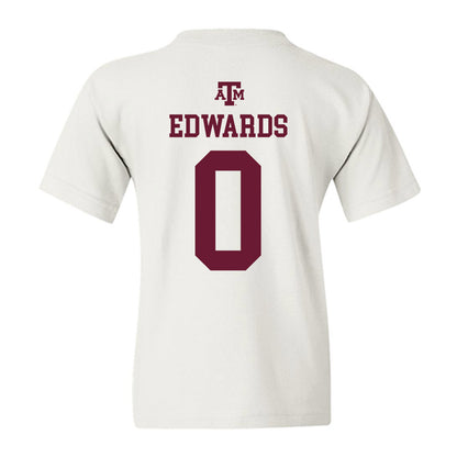 Texas A&M - NCAA Football : Kelwin Edwards - White Out 2026 Youth T-Shirt-1
