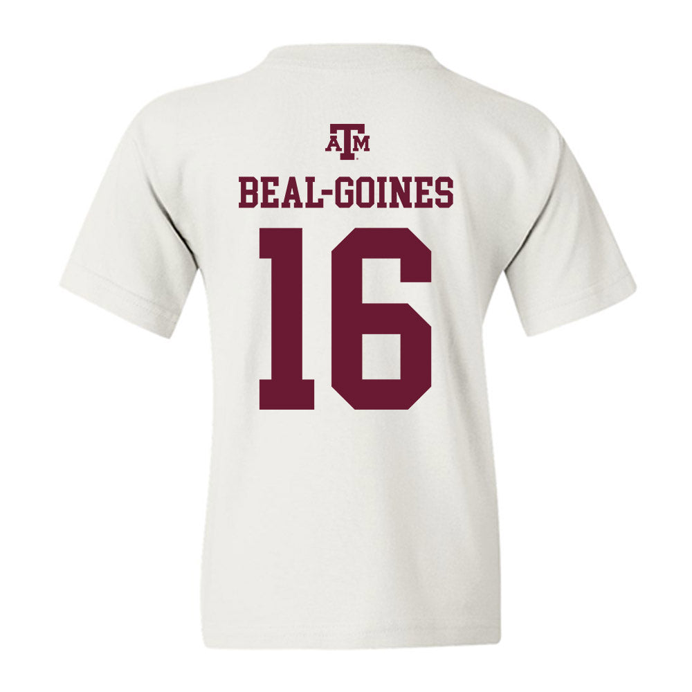 Texas A&M - NCAA Football : Jamar Beal-Goines - White Out 2026 Youth T-Shirt-1