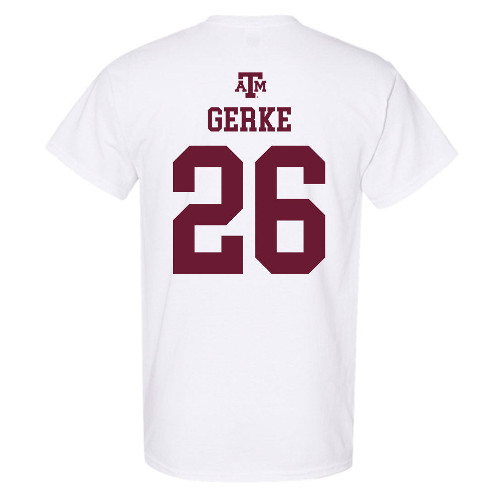 Texas A&M - NCAA Football : Layne Gerke - White Out 2026 T-Shirt-1