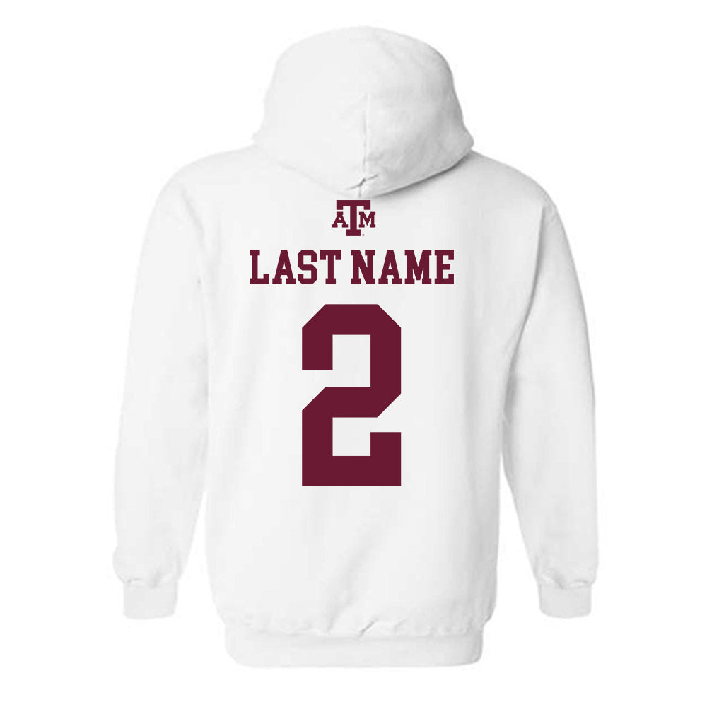Texas A&M - NCAA Baseball : Nico Partida - White Out 2026 Hooded Sweatshirt-1