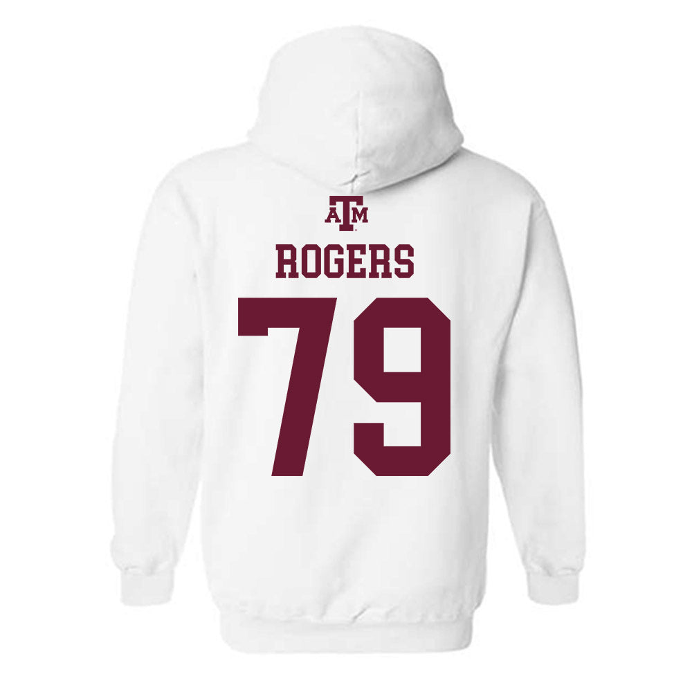 Texas A&M - NCAA Football : Lamont Rogers - White Out 2026 Hooded Sweatshirt-1