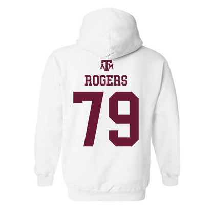 Texas A&M - NCAA Football : Lamont Rogers - White Out 2026 Hooded Sweatshirt-1