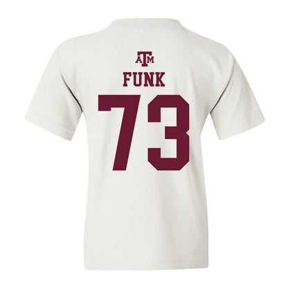 Texas A&M - NCAA Football : Ashton Funk - White Out 2026 Youth T-Shirt-1