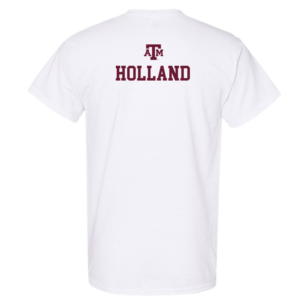 Texas A&M - NCAA Men's Track & Field : Blake Holland - White Out 2026 T-Shirt-1