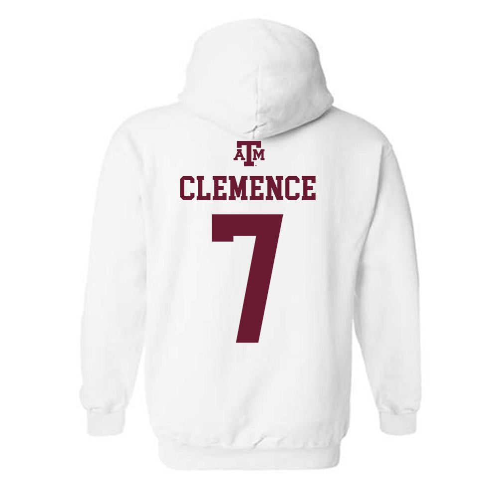 Texas A&M - NCAA Men's Basketball : Zach Clemence - White Out 2026 Hooded Sweatshirt-1
