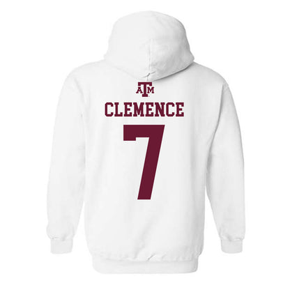 Texas A&M - NCAA Men's Basketball : Zach Clemence - White Out 2026 Hooded Sweatshirt-1