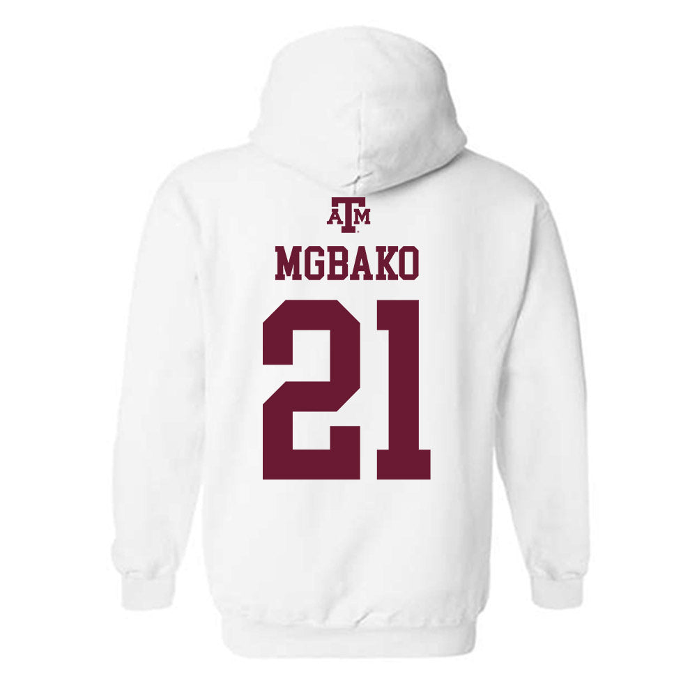 Texas A&M - NCAA Men's Basketball : Mackenzie Mgbako - White Out 2026 Hooded Sweatshirt-1