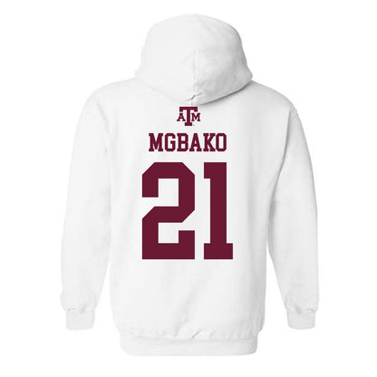Texas A&M - NCAA Men's Basketball : Mackenzie Mgbako - White Out 2026 Hooded Sweatshirt-1