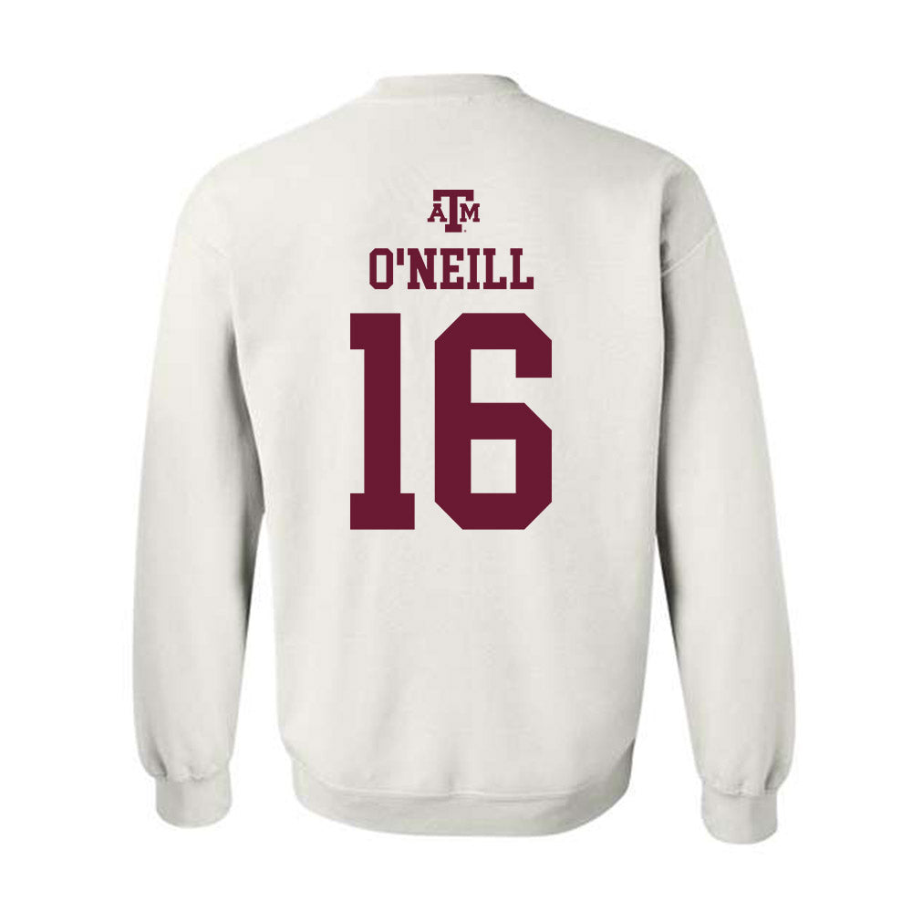 Texas A&M - NCAA Football : Miles O'Neill - White Out 2026 Crewneck Sweatshirt-1